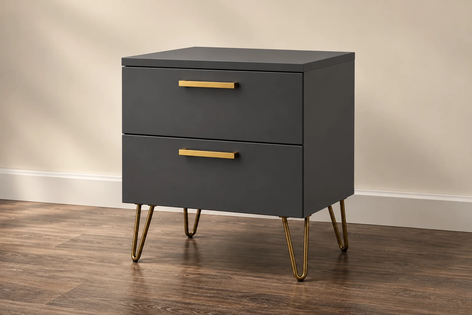 Bedside Cabinet — Diamond Grey; 2 Drawer design preview