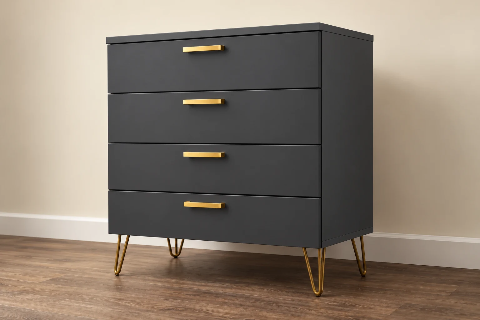 Chest of Drawers — Diamond Grey; Wide 4 Drawer design preview