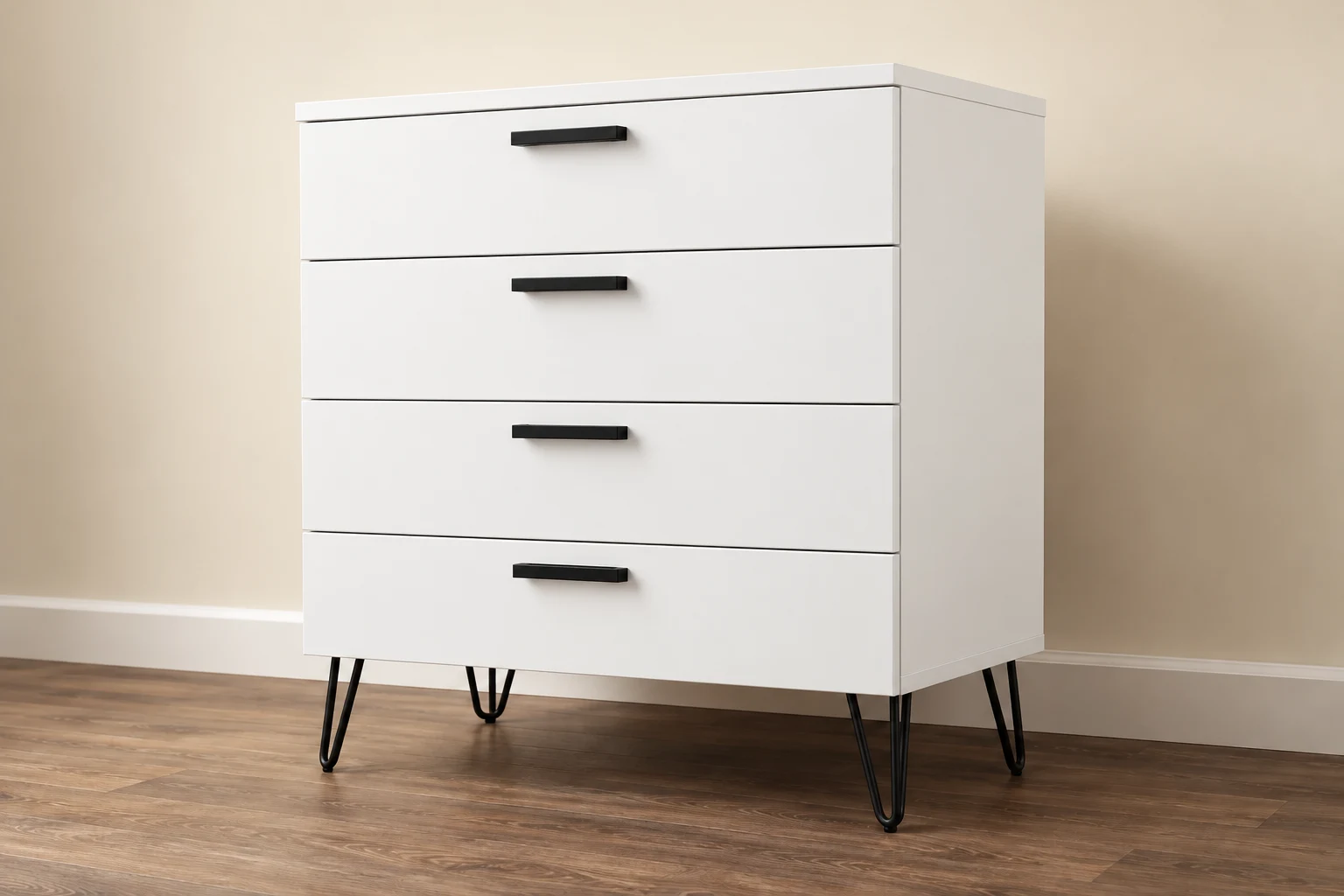 Chest of Drawers — Premium White; Wide 4 Drawer design preview
