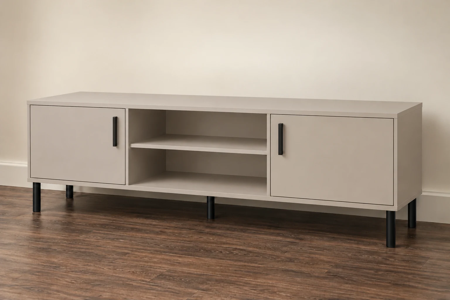 TV Stand / Media Console — Cashmere Grey; Standard design preview