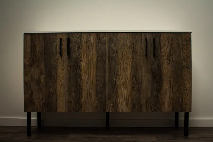 Rustic oak sideboard cabinet built by Superio Furniture